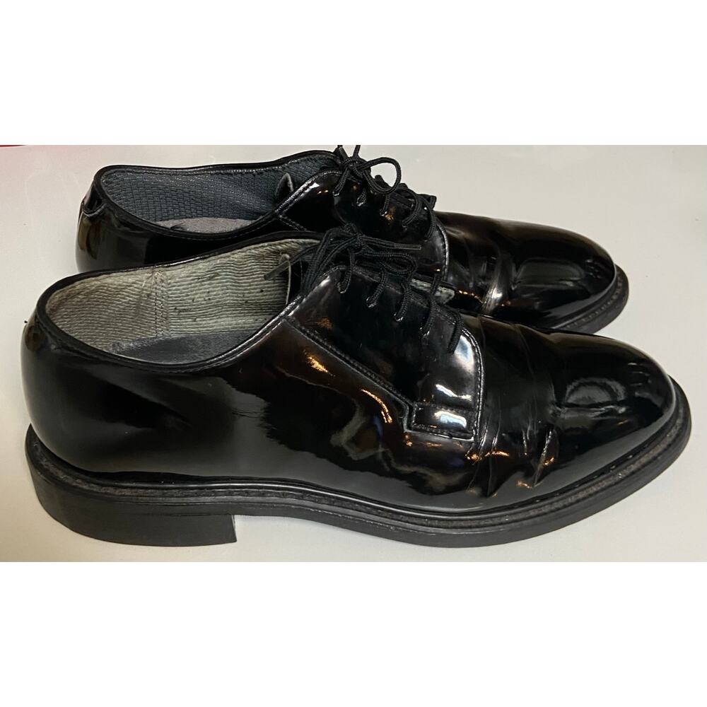 Bates Mens 9D Black High Gloss Military Uniform Dress‎ Shoes GUC